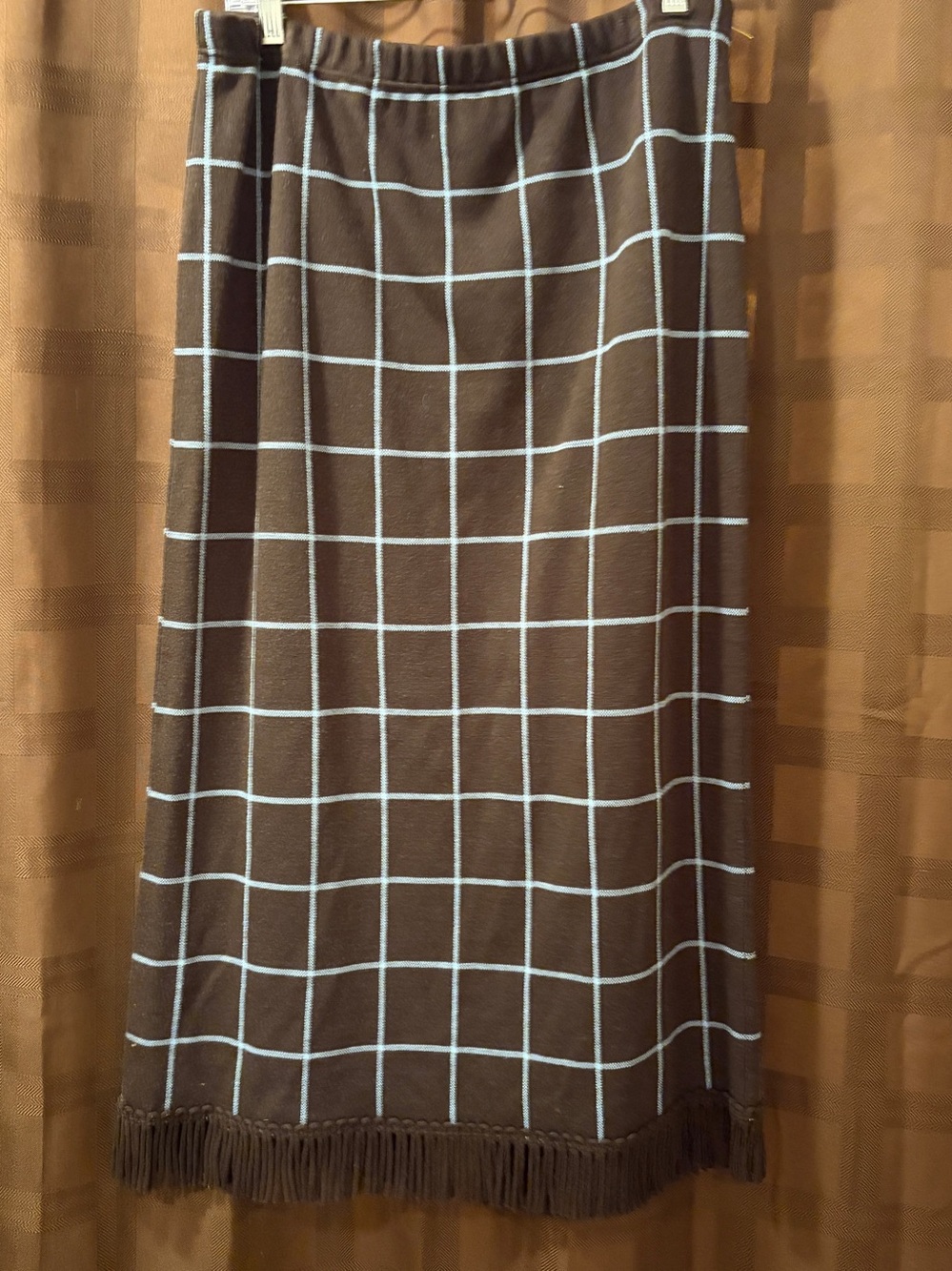 Lennie for Nina Leonard Women's Large Pull-On Skirt with Fringe